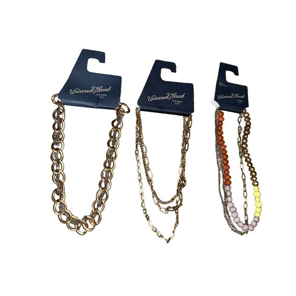 Universal Thread Necklace Semi-Precious Beaded Necklaces Set Of 3 NEW‎ - Picture 2 of 7